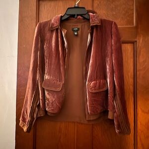 J. Crew Women's Velvet Jacket - pink/ Brown